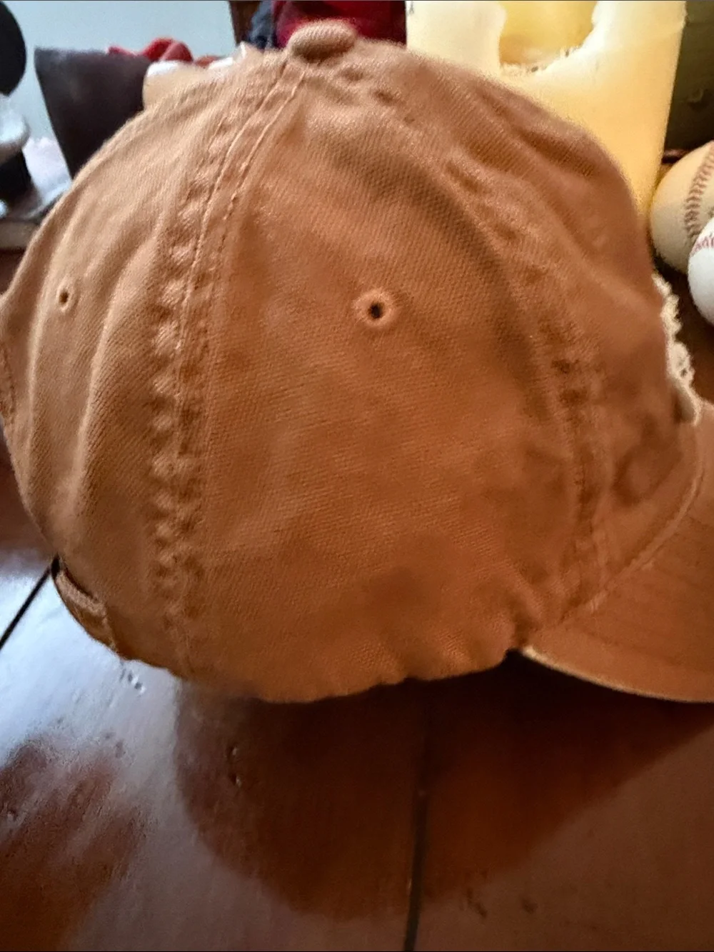 Carhartt Brown Canvas Baseball Cap with Frayed Logo Patch